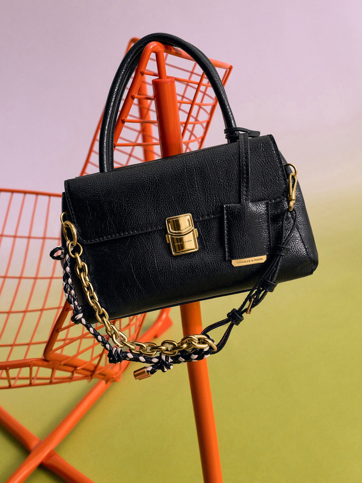 Acelynn Rope-Chain Tote Bag - Black | CHARLES & KEITH