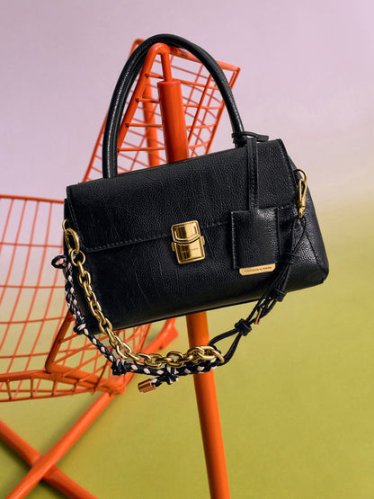 Acelynn Rope-Chain Tote Bag - Black | CHARLES & KEITH