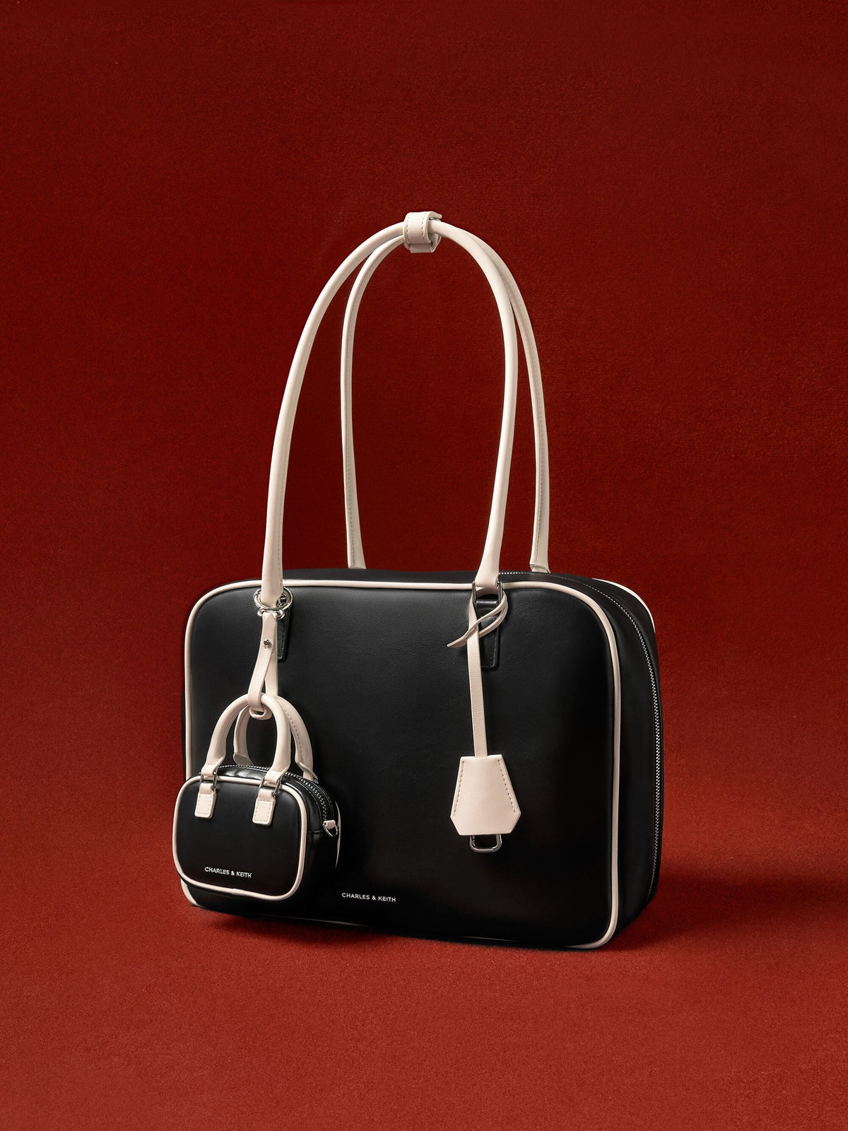 Large Sianna Two-Tone Bowling Bag - Multi | CHARLES & KEITH