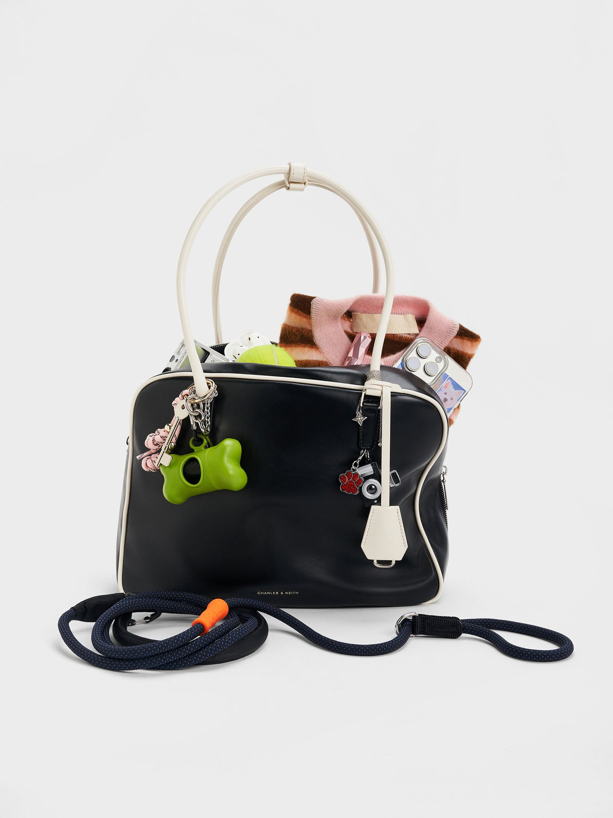 Large Sianna Two-Tone Bowling Bag - Multi | CHARLES & KEITH