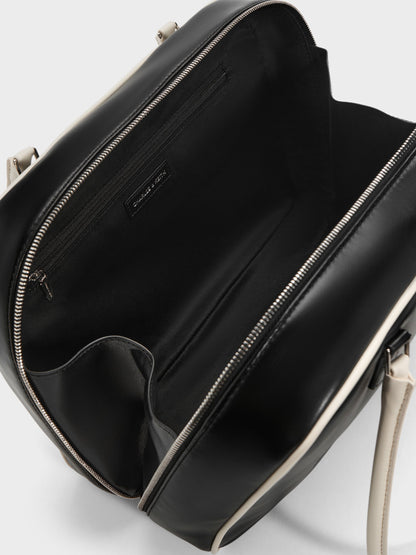 Large Sianna Two-Tone Bowling Bag - Multi | CHARLES & KEITH
