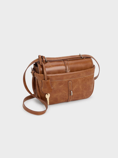 Delfina Chain Crossbody Bag - Distressed Tan | CHARLES & KEITH