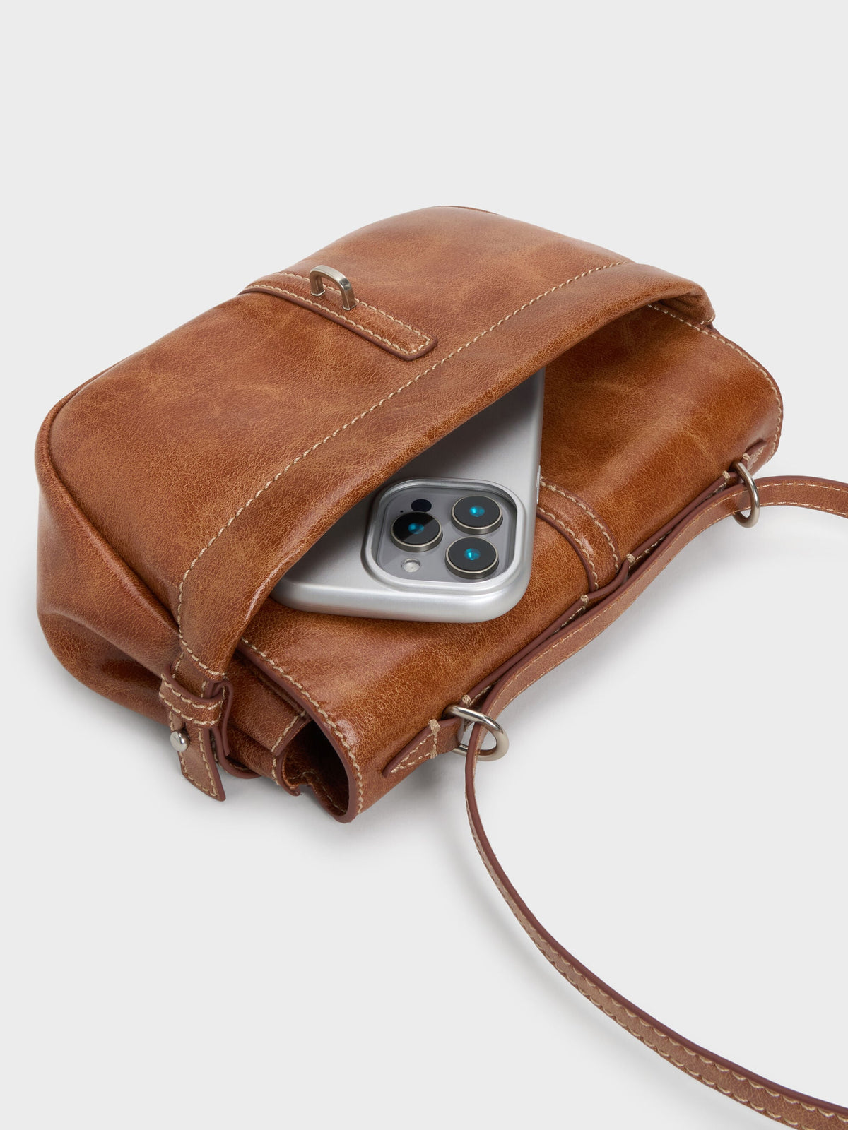 Delfina Chain Crossbody Bag - Distressed Tan | CHARLES & KEITH