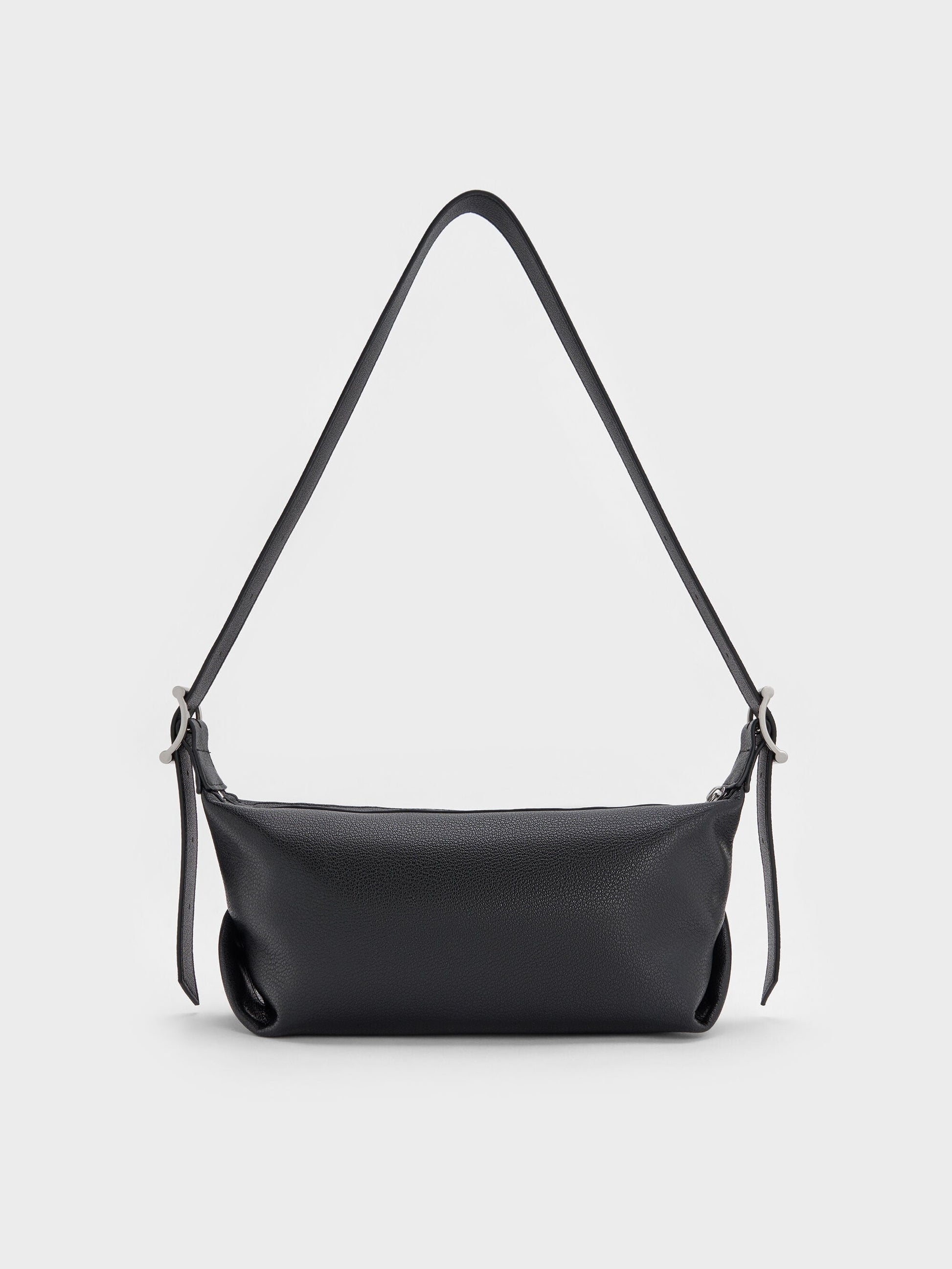 Larsen Buckle-Strap Shoulder Bag - Noir | CHARLES & KEITH