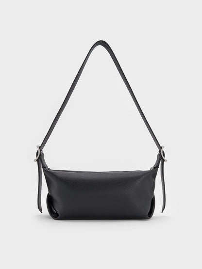 Larsen Buckle-Strap Shoulder Bag - Noir | CHARLES & KEITH