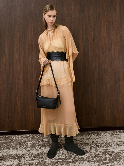 Larsen Buckle-Strap Shoulder Bag - Noir | CHARLES & KEITH