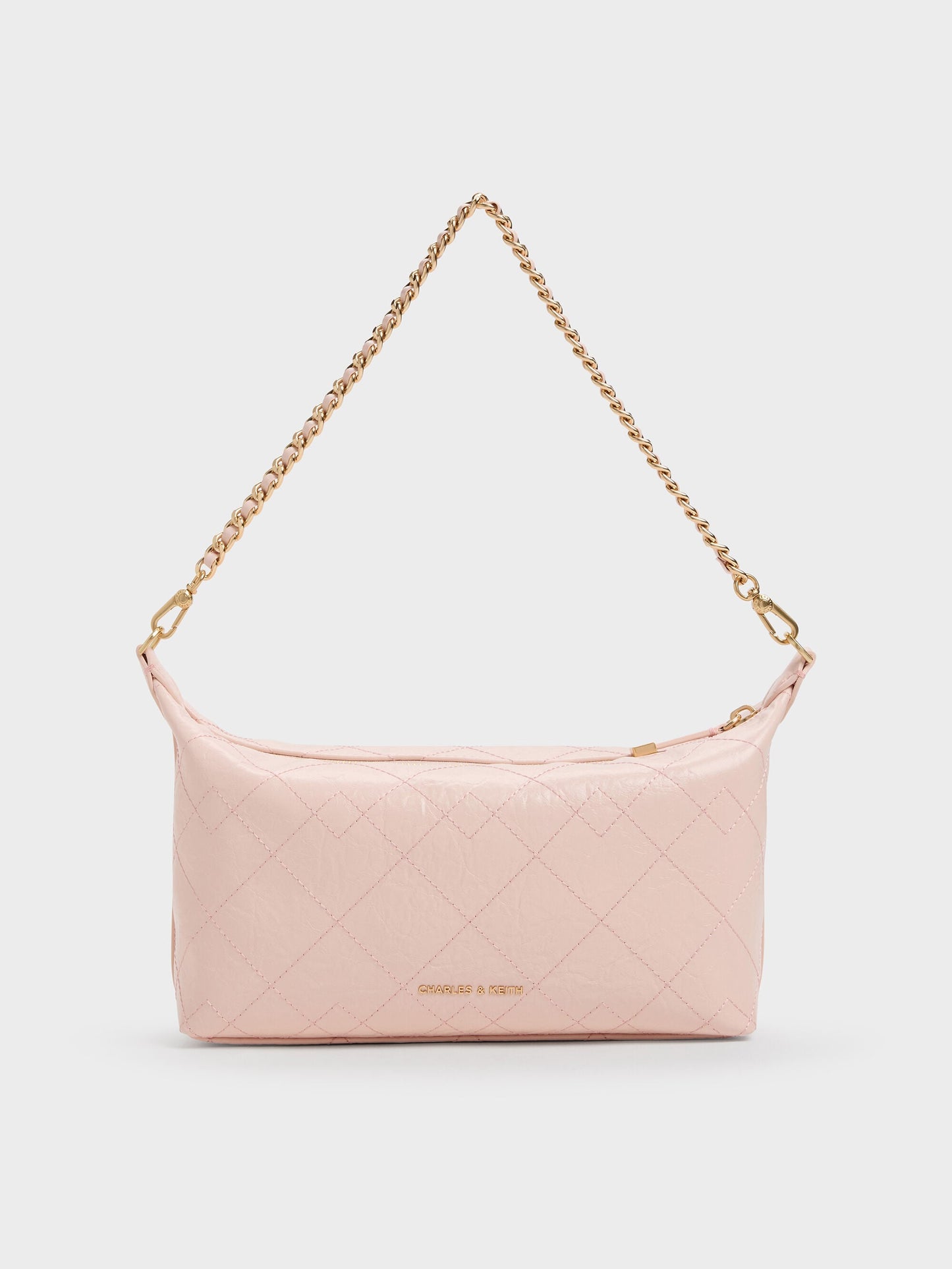 Duo Quilted Shoulder Bag - Soft Pink | CHARLES & KEITH