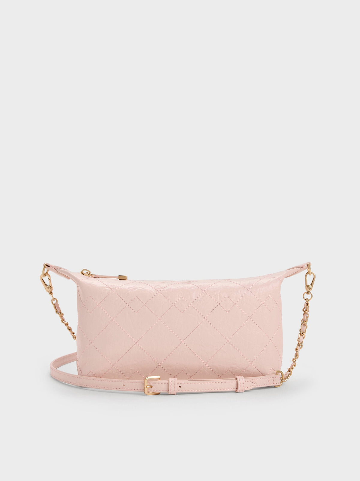 Duo Quilted Shoulder Bag - Soft Pink | CHARLES & KEITH