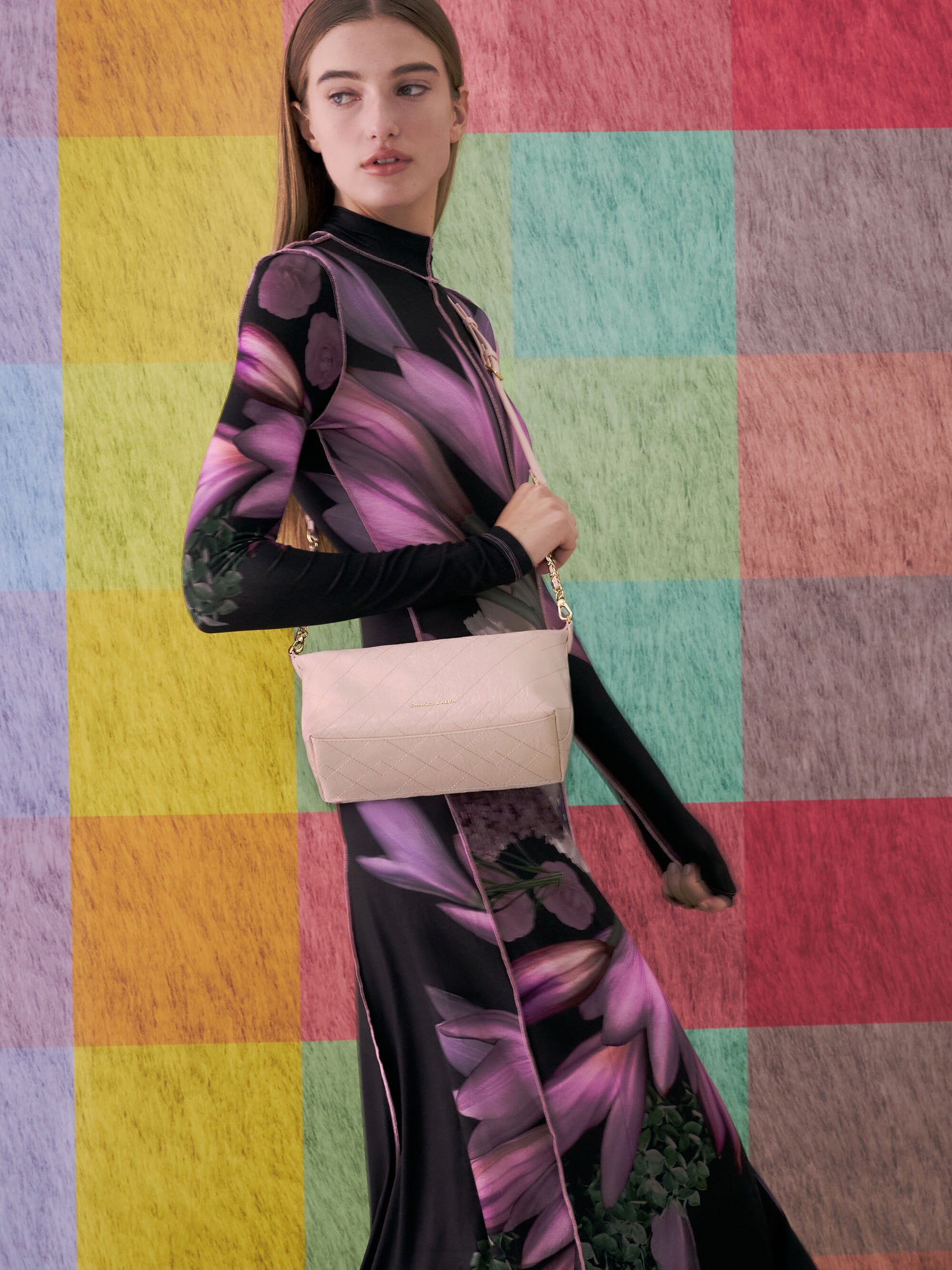 Duo Quilted Shoulder Bag - Soft Pink | CHARLES & KEITH