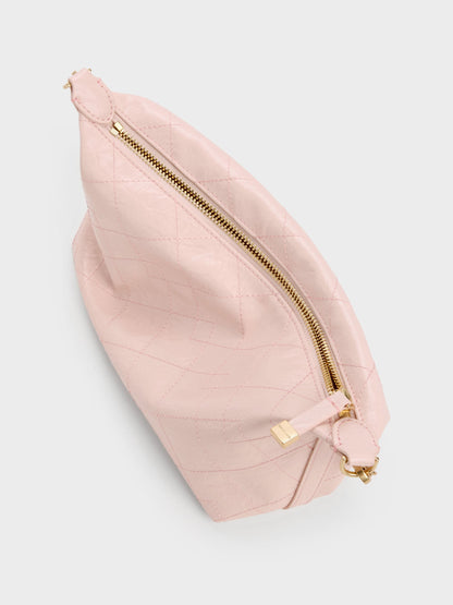 Duo Quilted Shoulder Bag - Soft Pink | CHARLES & KEITH