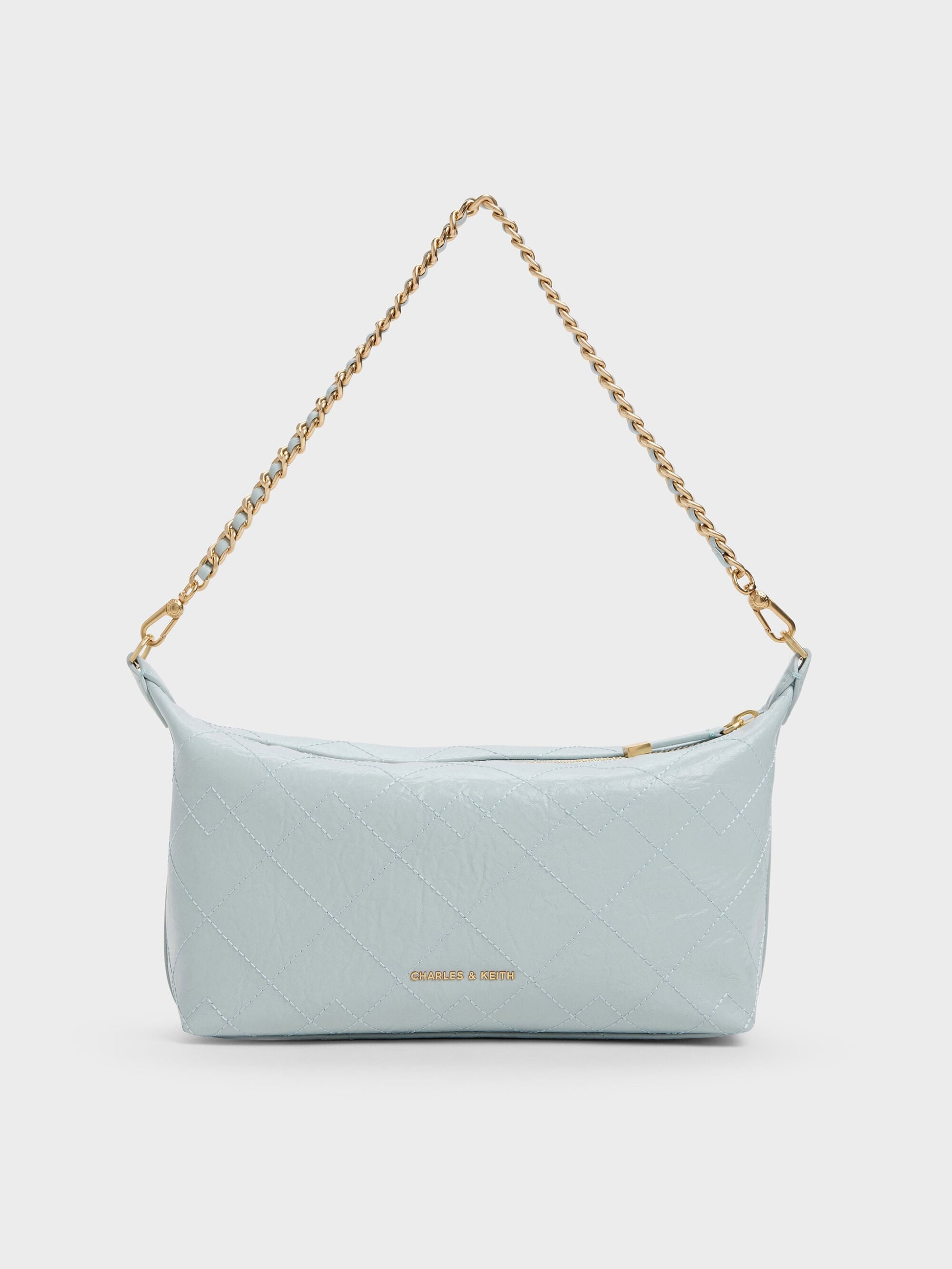 Duo Quilted Shoulder Bag - Sea Salt Blue | CHARLES & KEITH