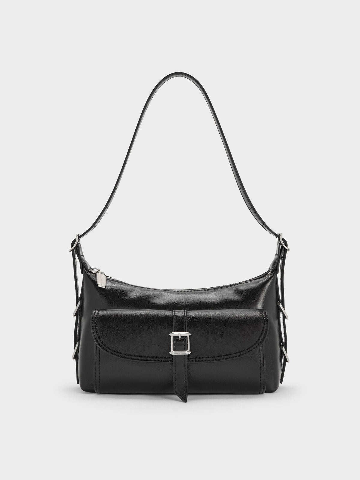 Bryna Belted Shoulder Bag - Noir | CHARLES & KEITH
