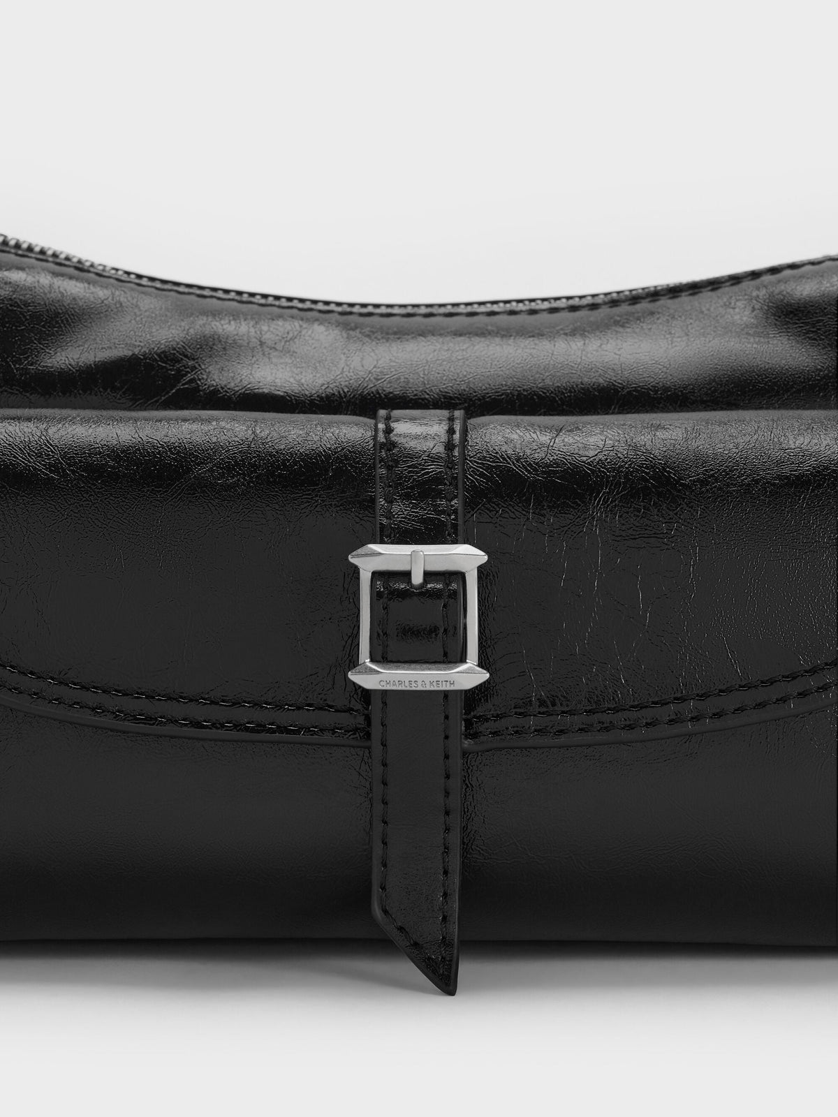 Bryna Belted Shoulder Bag - Noir | CHARLES & KEITH