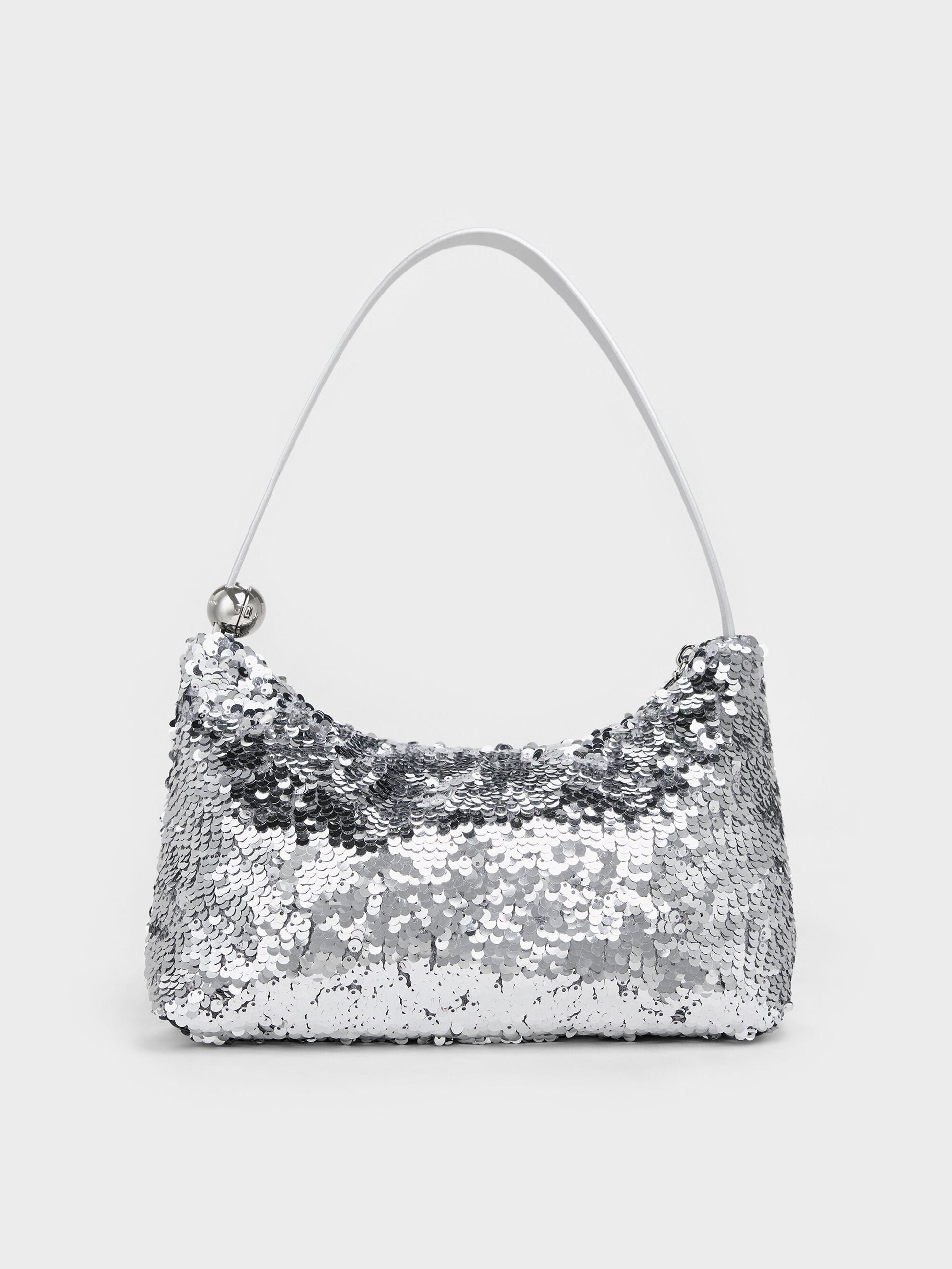 Jesmyn Sequinned Two-Way Bag - Silver | CHARLES & KEITH