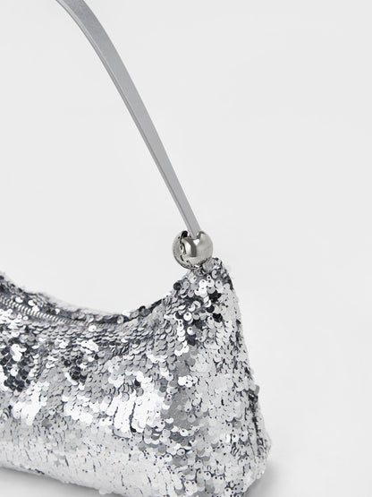 Jesmyn Sequinned Two-Way Bag - Silver | CHARLES & KEITH