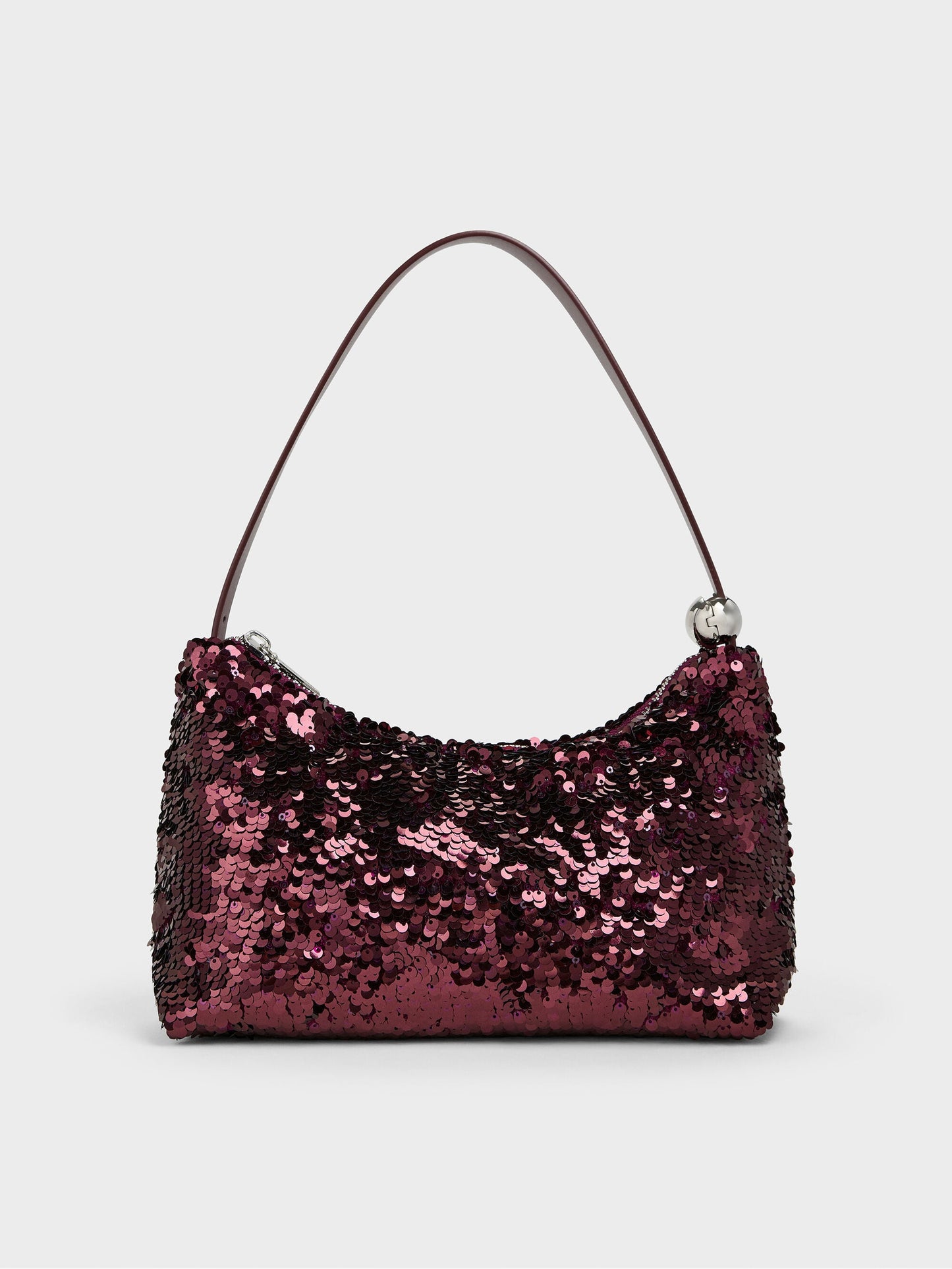 Jesmyn Sequinned Two-Way Bag - Burgundy | CHARLES & KEITH