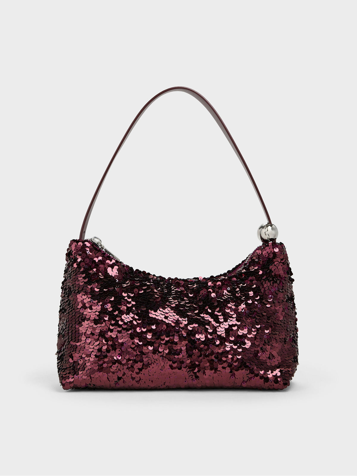 Jesmyn Sequinned Two-Way Bag - Burgundy | CHARLES & KEITH