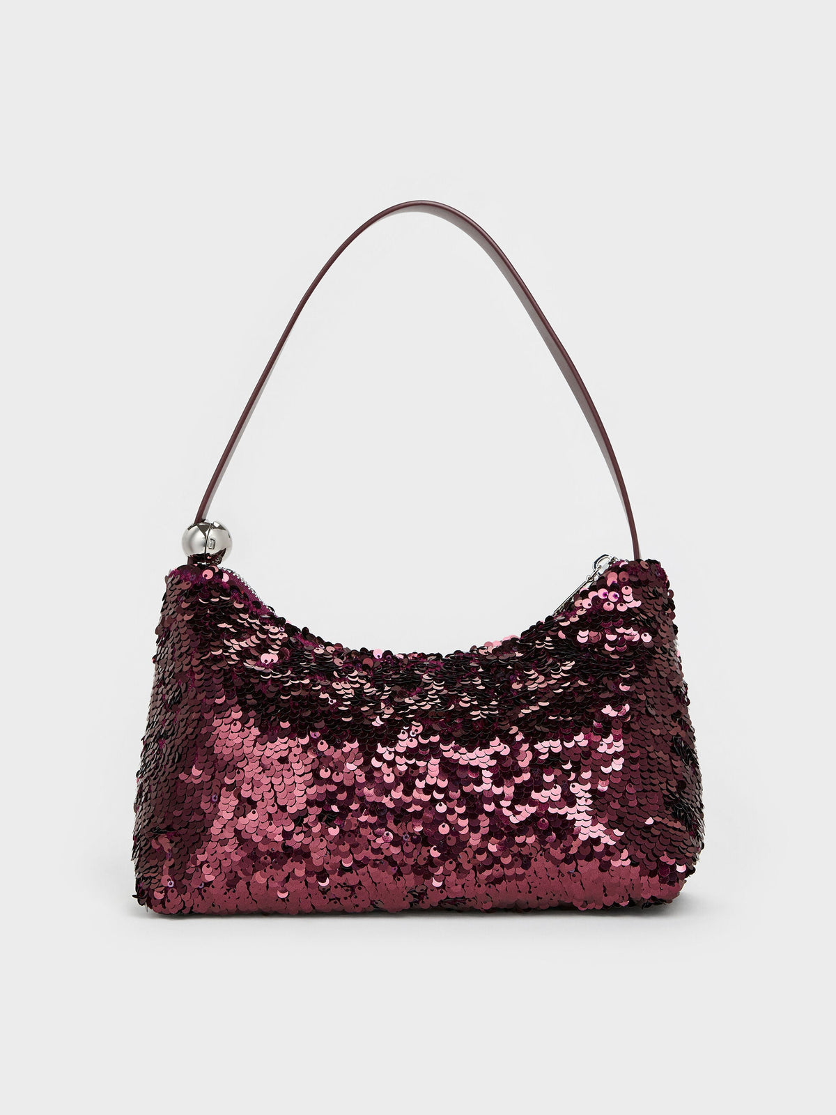 Jesmyn Sequinned Two-Way Bag - Burgundy | CHARLES & KEITH