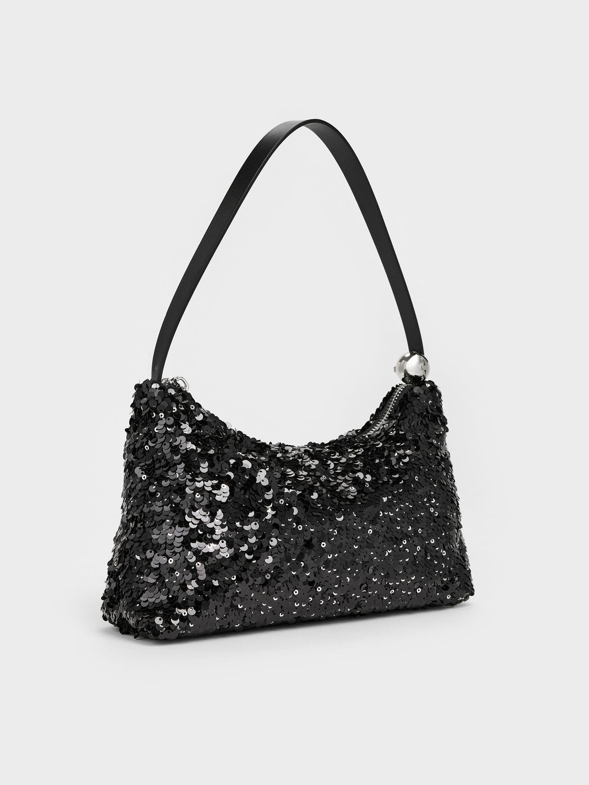 Jesmyn Sequinned Two-Way Bag - Noir | CHARLES & KEITH