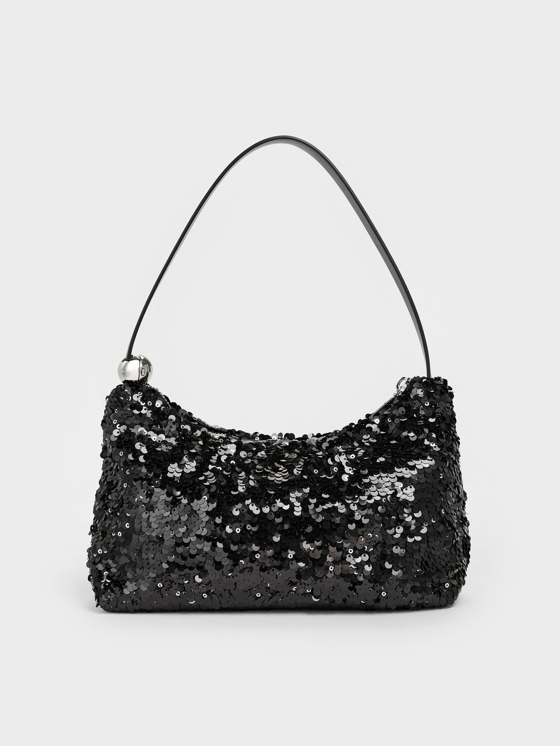Jesmyn Sequinned Two-Way Bag - Noir | CHARLES & KEITH