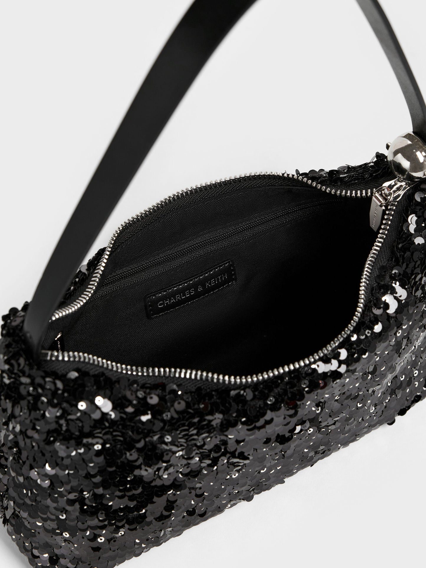 Jesmyn Sequinned Two-Way Bag - Noir | CHARLES & KEITH