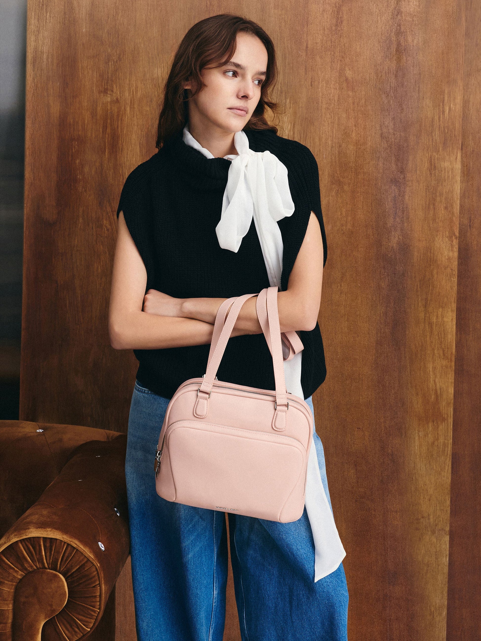 Nelly Boxy Backpack - Light Pink | CHARLES & KEITH