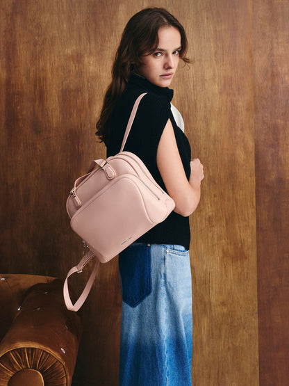 Nelly Boxy Backpack - Light Pink | CHARLES & KEITH