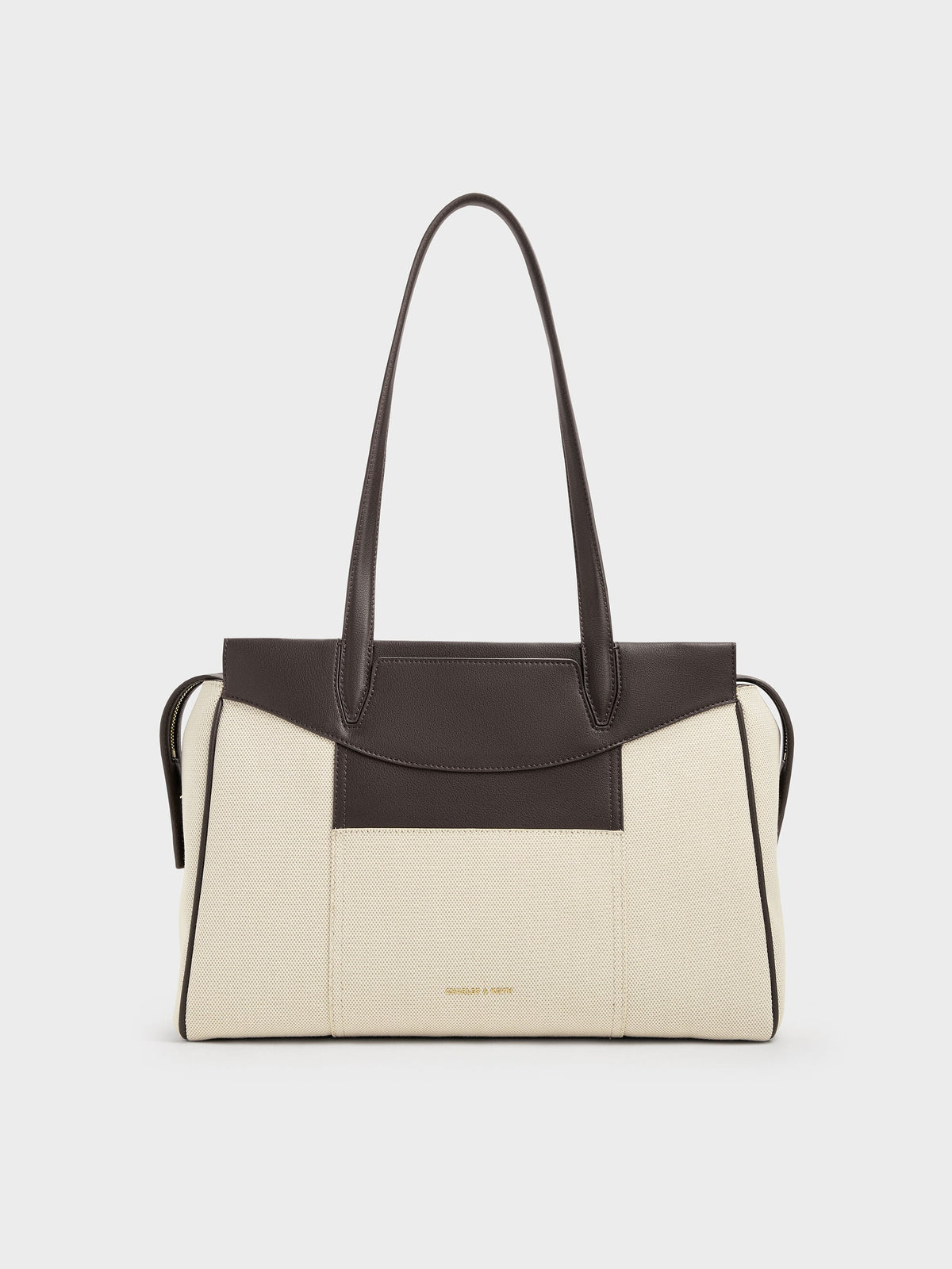 Roan Canvas Tote Bag - Espresso Brown | CHARLES & KEITH