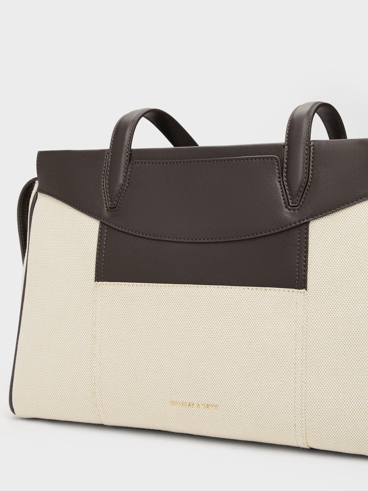 Roan Canvas Tote Bag - Espresso Brown | CHARLES & KEITH
