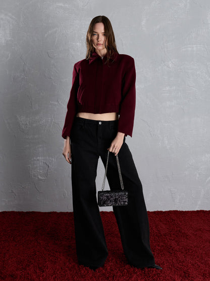 Paffuto Sequinned Wallet On Chain - Noir | CHARLES & KEITH
