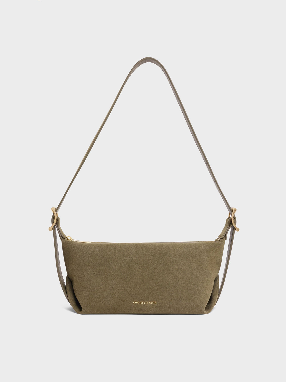 Larsen Buckle-Strap Shoulder Bag - Deep Olive | CHARLES & KEITH