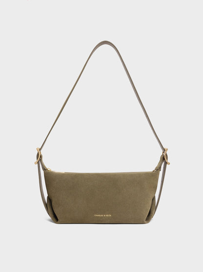 Larsen Buckle-Strap Shoulder Bag - Deep Olive | CHARLES & KEITH