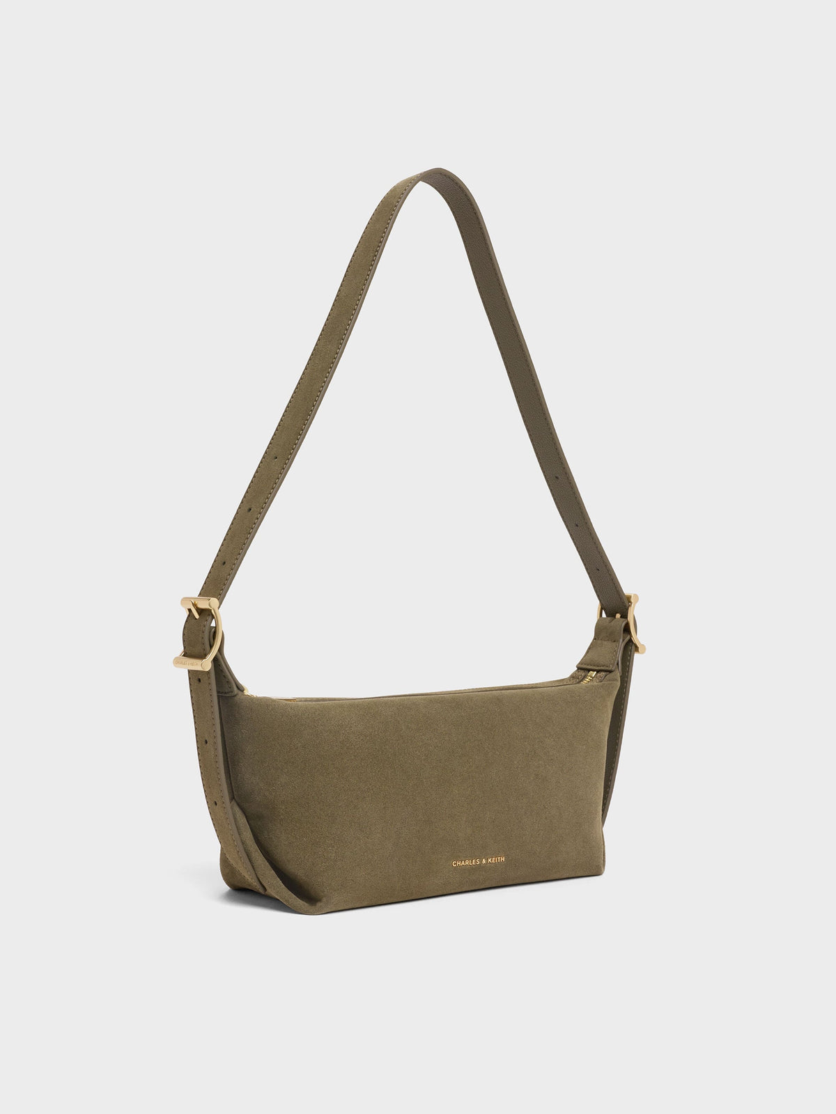 Larsen Buckle-Strap Shoulder Bag - Deep Olive | CHARLES & KEITH