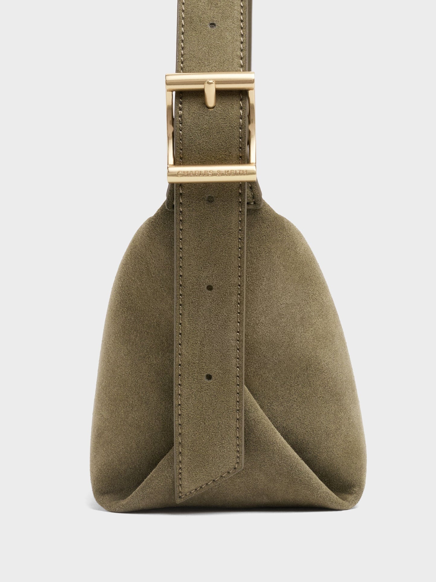 Larsen Buckle-Strap Shoulder Bag - Deep Olive | CHARLES & KEITH