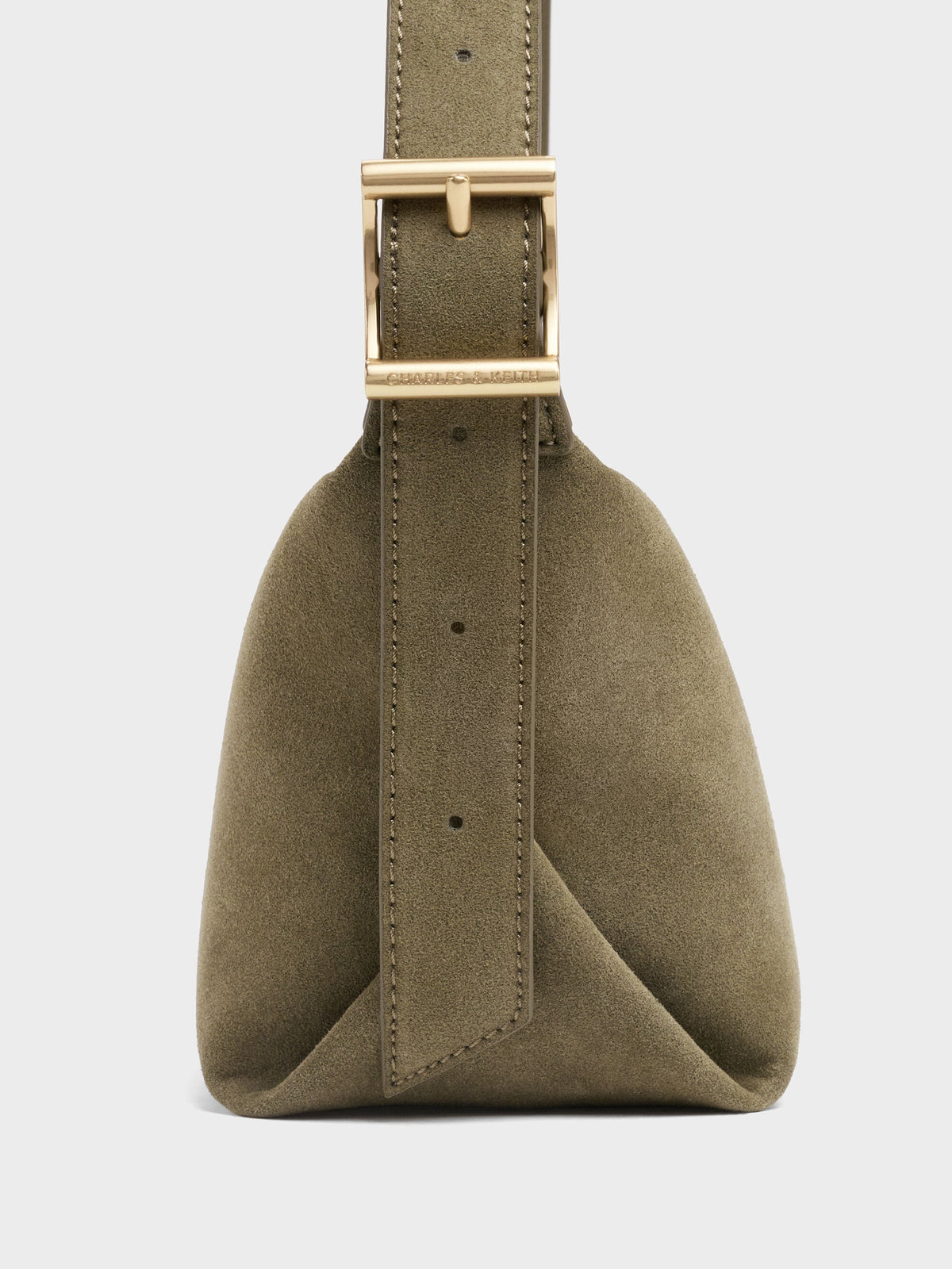 Larsen Buckle-Strap Shoulder Bag - Deep Olive | CHARLES & KEITH