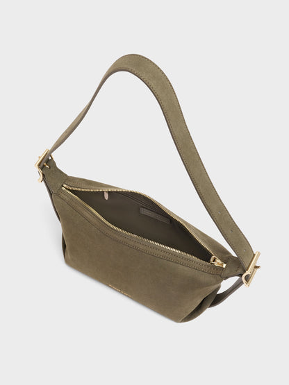 Larsen Buckle-Strap Shoulder Bag - Deep Olive | CHARLES & KEITH