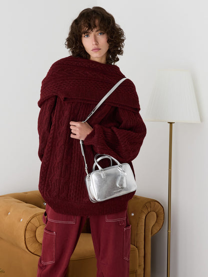 Mini Sianna Metallic Bowling Bag - Silver | CHARLES & KEITH