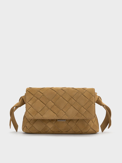 Ivette Woven Crossbody Bag - Sahara Sand | CHARLES & KEITH