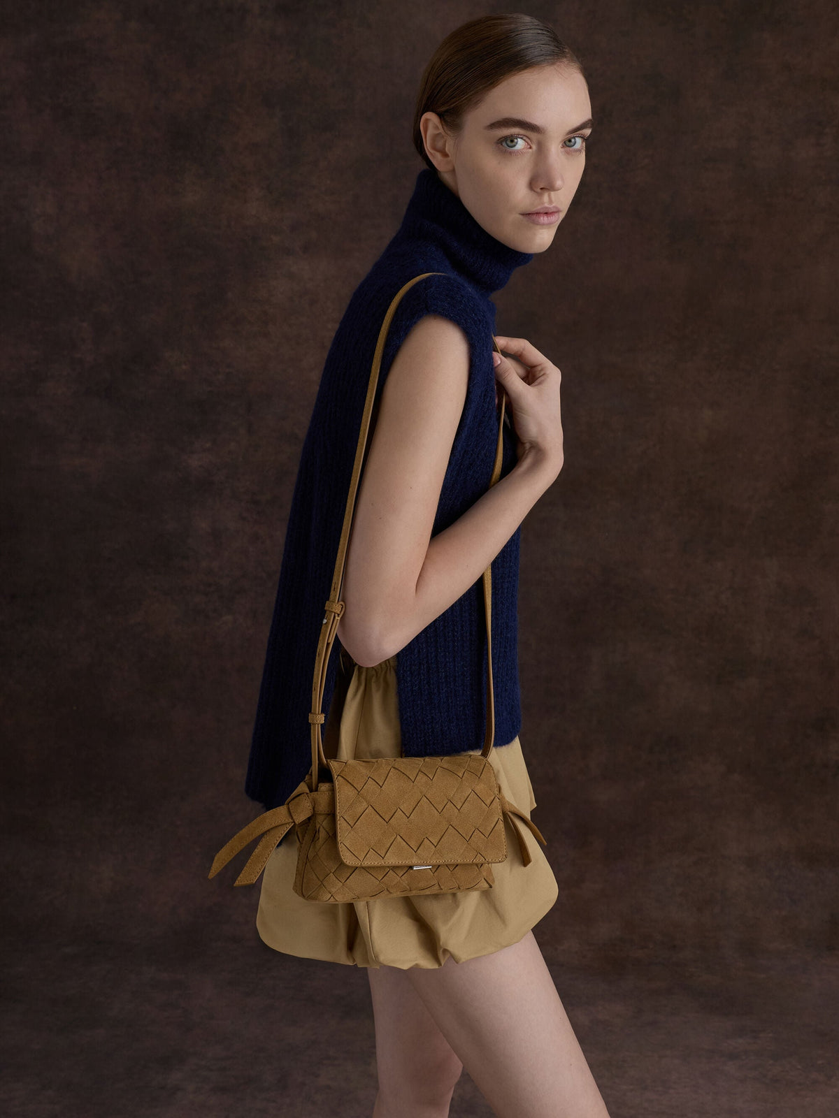 Ivette Woven Crossbody Bag - Sahara Sand | CHARLES & KEITH
