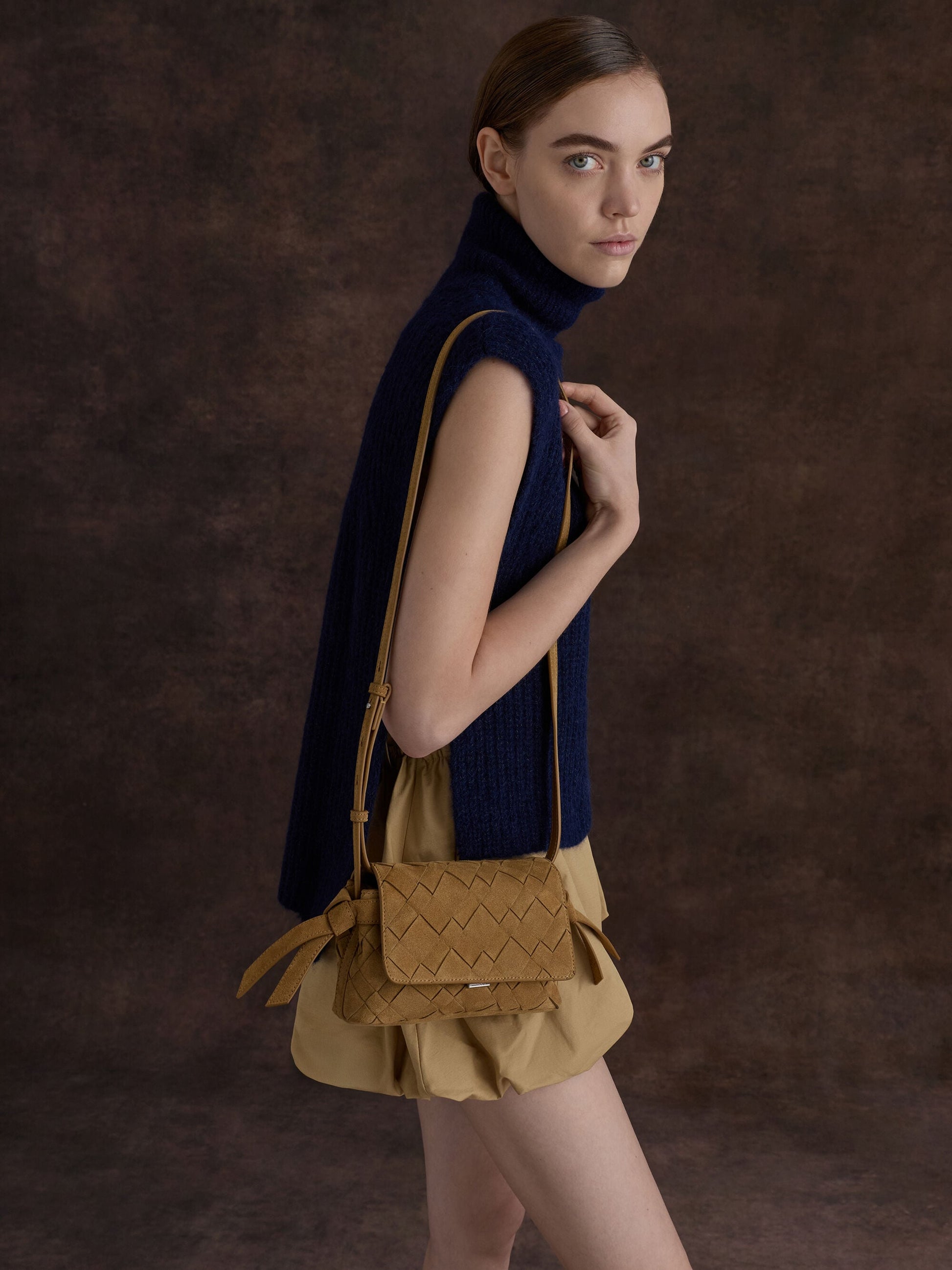 Ivette Woven Crossbody Bag - Sahara Sand | CHARLES & KEITH
