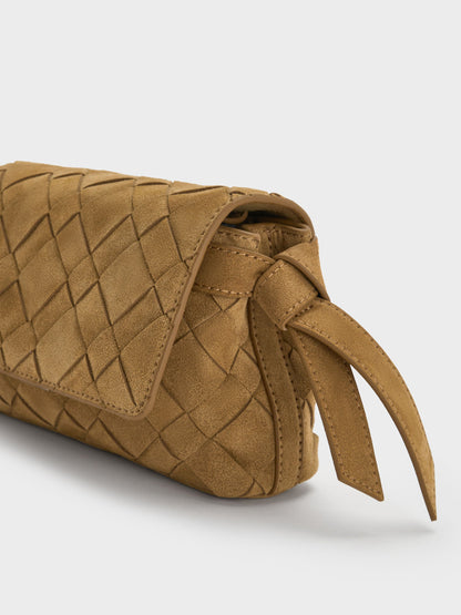 Ivette Woven Crossbody Bag - Sahara Sand | CHARLES & KEITH