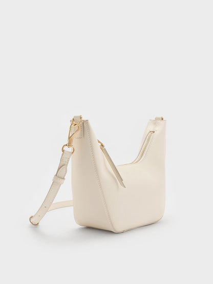 Everleigh Crossbody Bag - Cream | CHARLES & KEITH