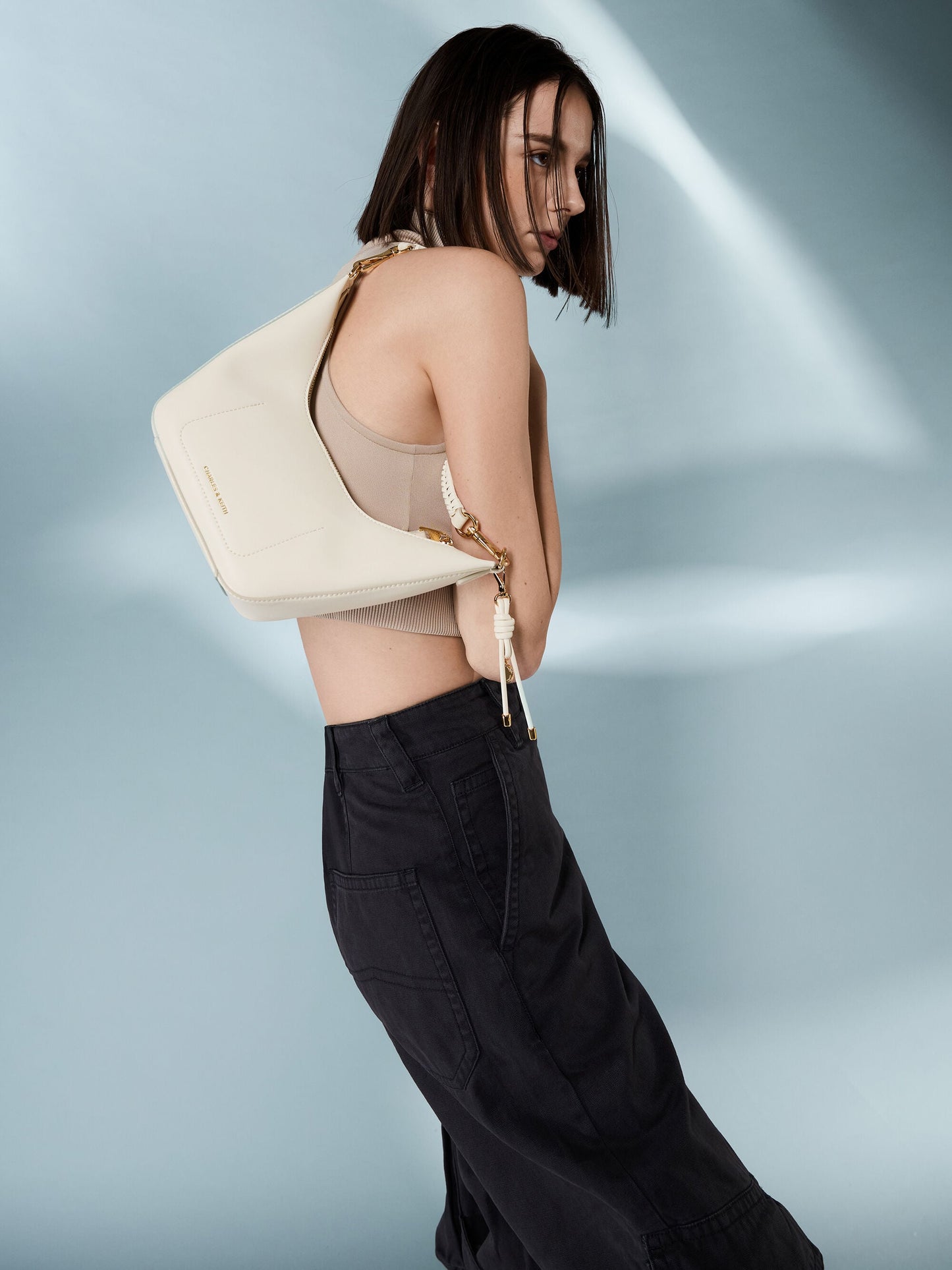 Everleigh Crossbody Bag - Cream | CHARLES & KEITH