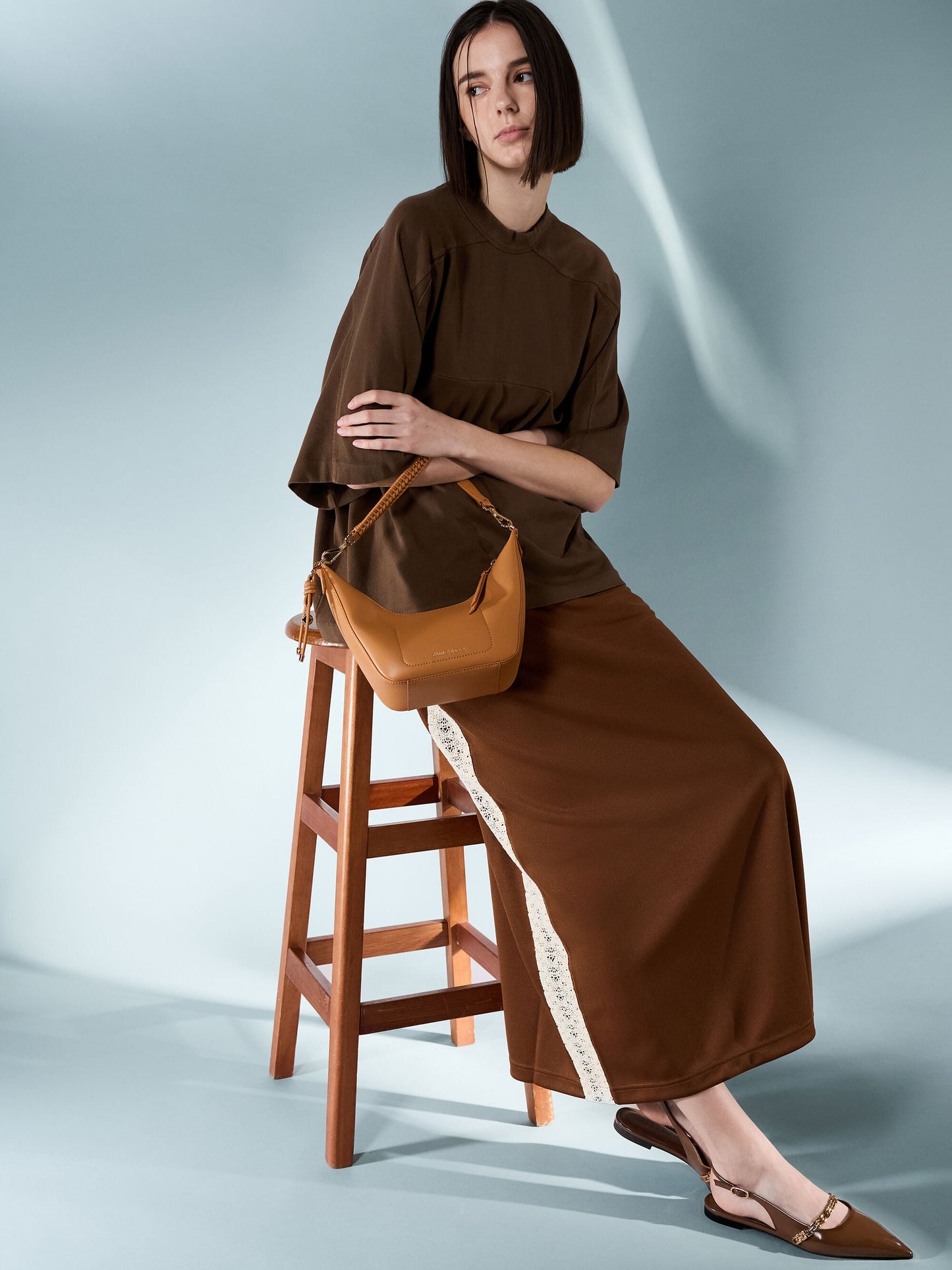 Everleigh Crossbody Bag - Russet Brown | CHARLES & KEITH