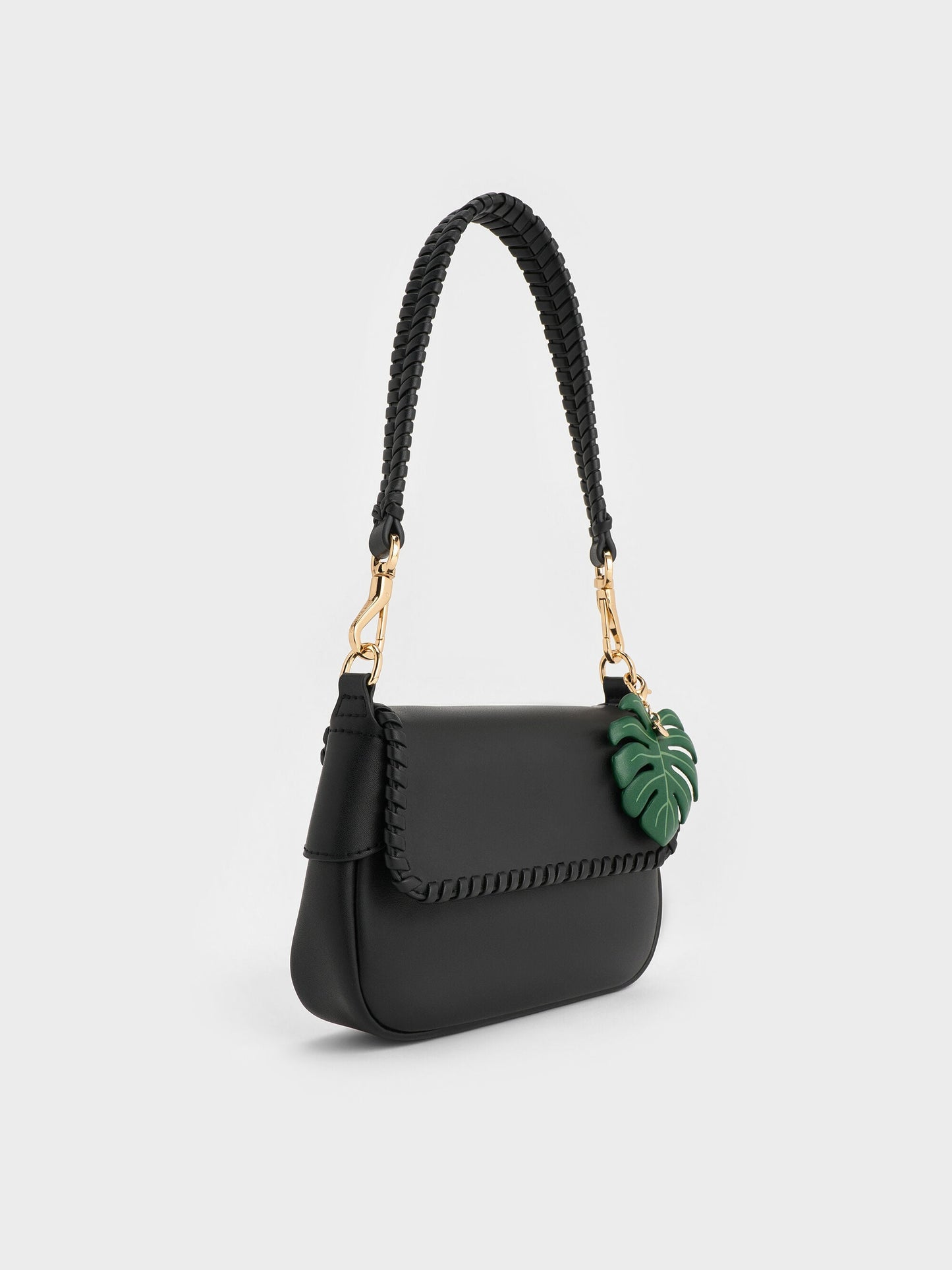 Blume Braided Shoulder Bag - Black | CHARLES & KEITH