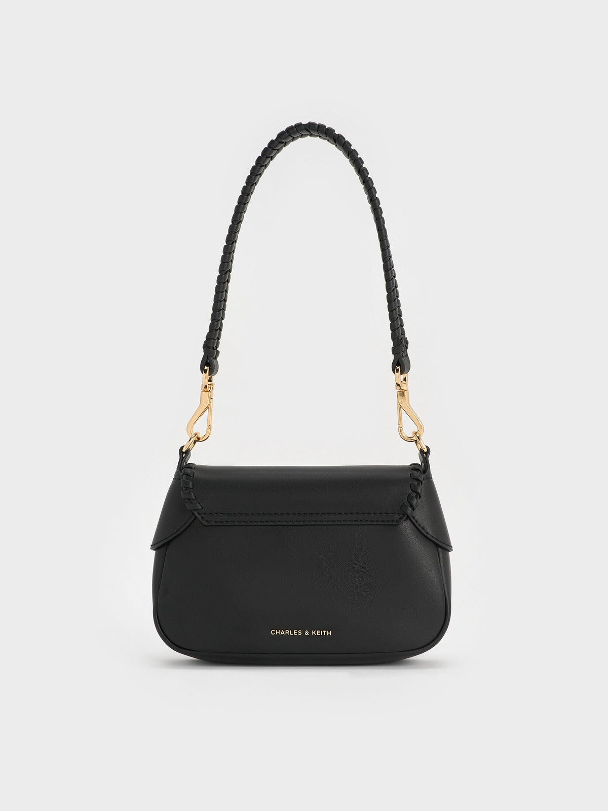 Blume Braided Shoulder Bag - Black | CHARLES & KEITH