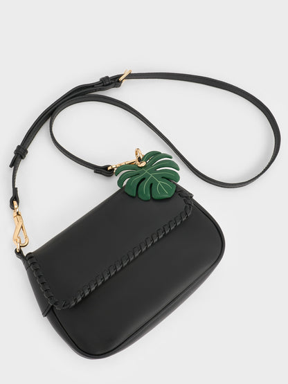 Blume Braided Shoulder Bag - Black | CHARLES & KEITH