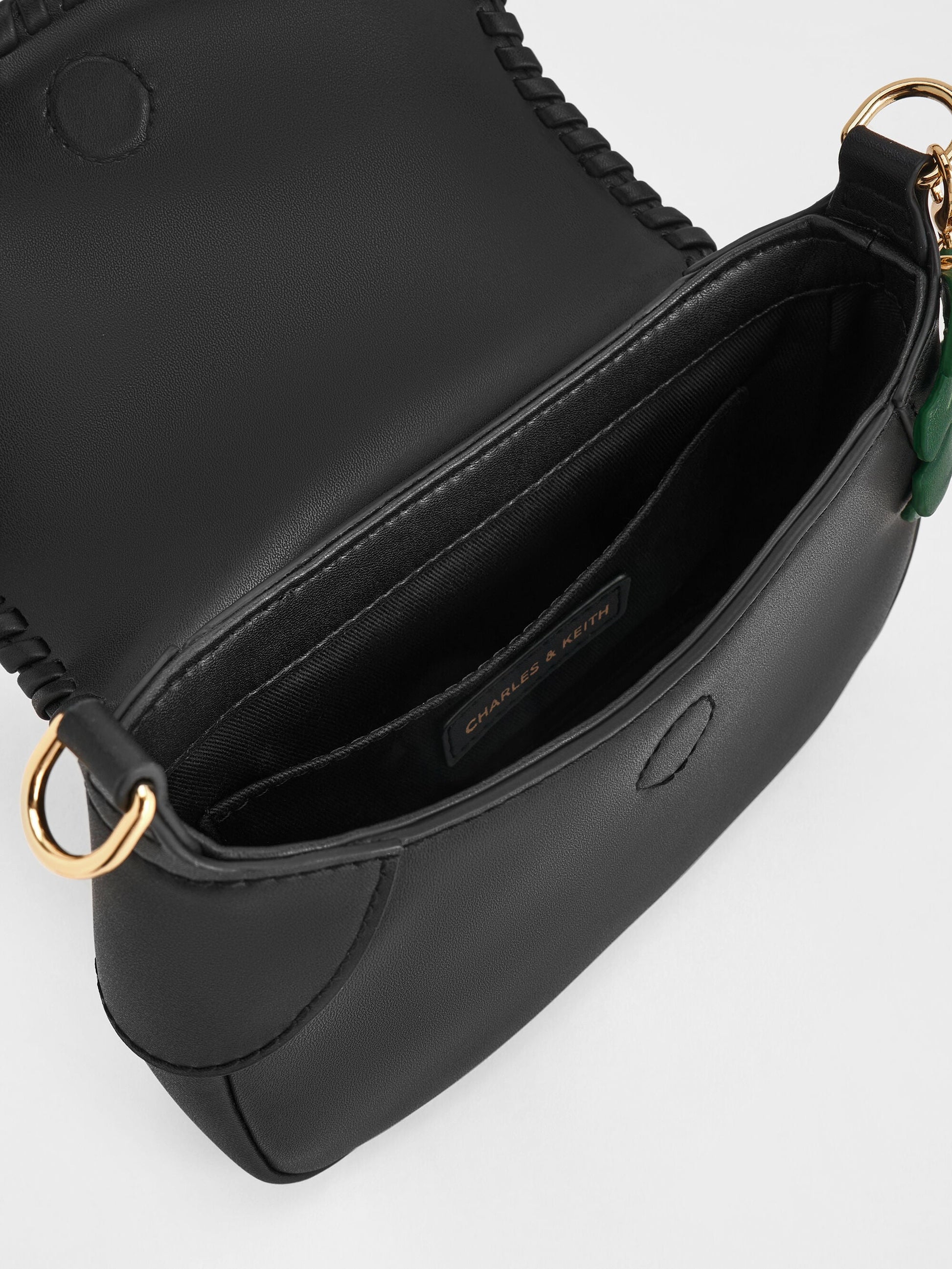 Blume Braided Shoulder Bag - Black | CHARLES & KEITH