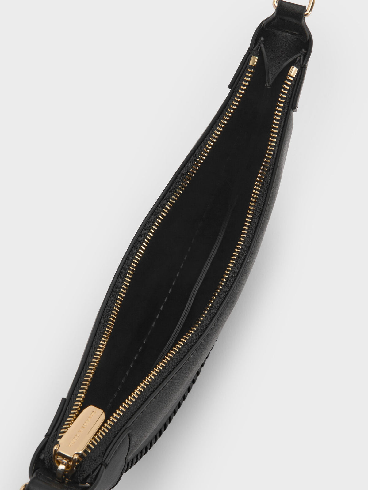 Blume Braided Curved Hobo Bag - Black | CHARLES & KEITH