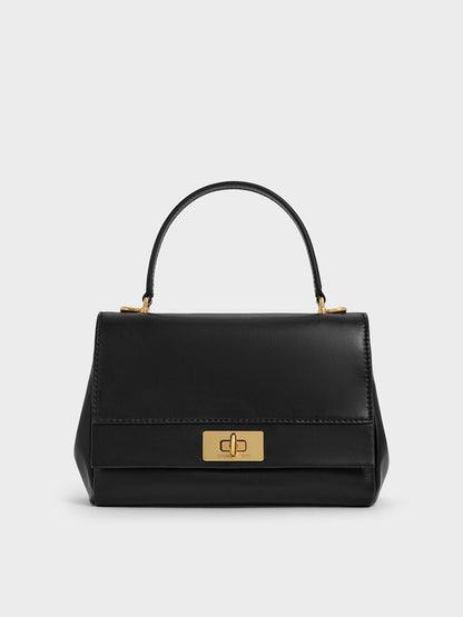 Lennie Chain-Strap Top Handle Bag - Black | CHARLES & KEITH